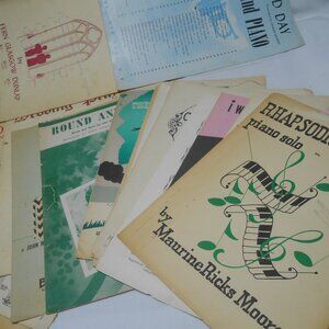 LARGE RARE VINTAGE LOT PIANO SHEET MUSIC SOLO SINGLES 40s 50s 60s PERRY COMO &